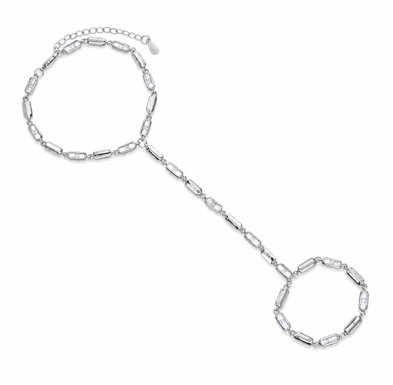 Sloane Handchain - Rhodium