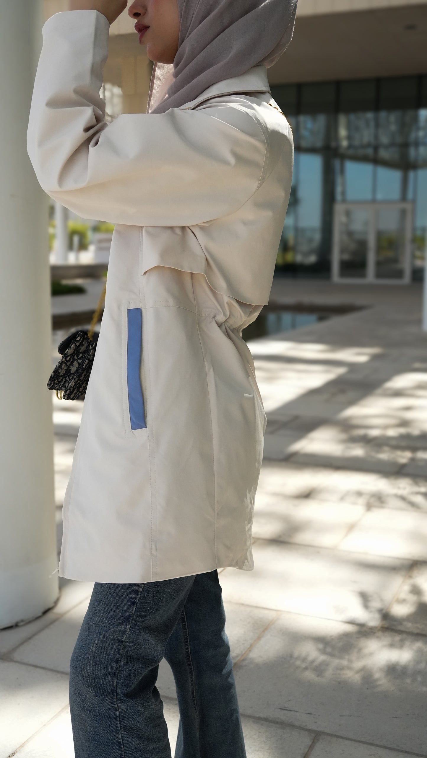 Grace Cover Up - Offwhite/Baby Blue
